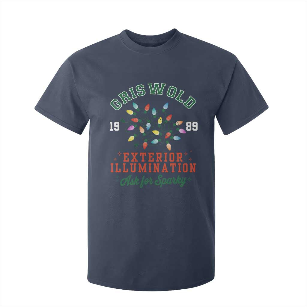 Funny Christmas Griswold Exterior Illumination T Shirt For Kid Ask For Sparky Xmas Movie TS11 Navy Print Your Wear