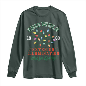 Funny Christmas Griswold Exterior Illumination Long Sleeve Shirt Ask For Sparky Xmas Movie TS11 Dark Forest Green Print Your Wear
