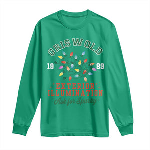 Funny Christmas Griswold Exterior Illumination Long Sleeve Shirt Ask For Sparky Xmas Movie TS11 Irish Green Print Your Wear
