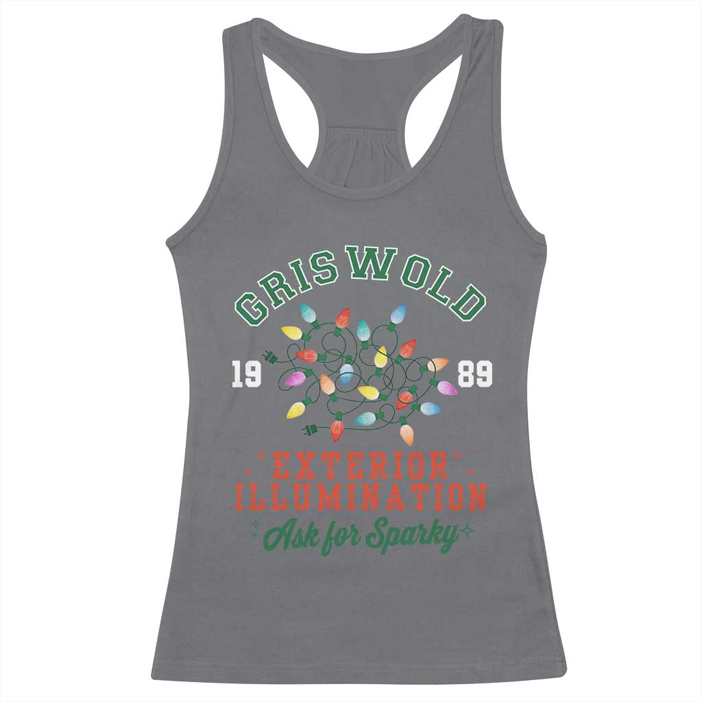 Funny Christmas Griswold Exterior Illumination Racerback Tank Top Ask For Sparky Xmas Movie TS11 Charcoal Print Your Wear