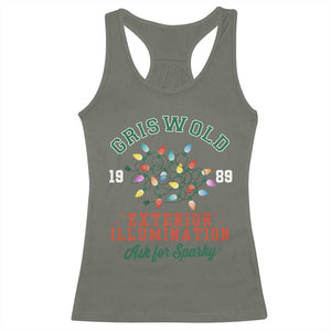 Funny Christmas Griswold Exterior Illumination Racerback Tank Top Ask For Sparky Xmas Movie TS11 Military Green Print Your Wear