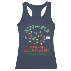 Funny Christmas Griswold Exterior Illumination Racerback Tank Top Ask For Sparky Xmas Movie TS11 Navy Print Your Wear