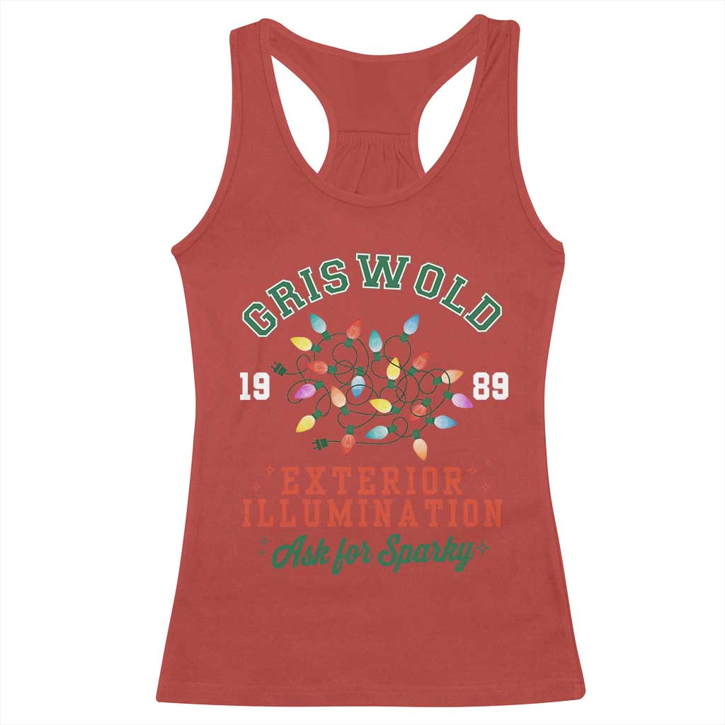Funny Christmas Griswold Exterior Illumination Racerback Tank Top Ask For Sparky Xmas Movie TS11 Red Print Your Wear