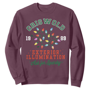 Funny Christmas Griswold Exterior Illumination Sweatshirt Ask For Sparky Xmas Movie TS11 Maroon Print Your Wear