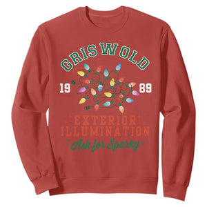 Funny Christmas Griswold Exterior Illumination Sweatshirt Ask For Sparky Xmas Movie TS11 Red Print Your Wear