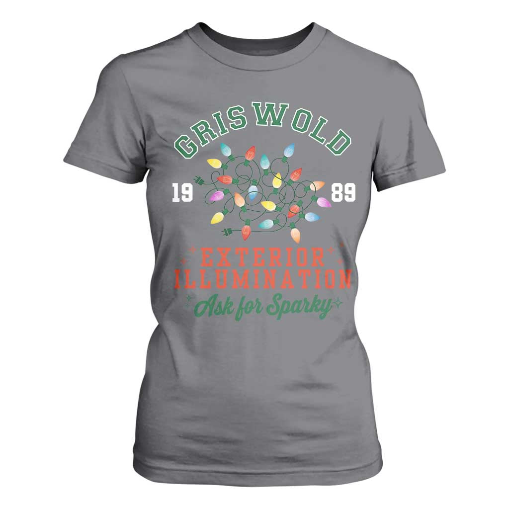 Funny Christmas Griswold Exterior Illumination T Shirt For Women Ask For Sparky Xmas Movie TS11 Charcoal Print Your Wear
