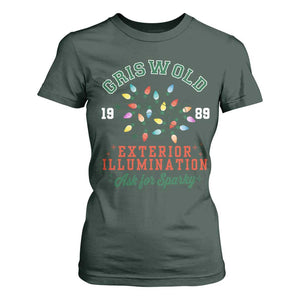 Funny Christmas Griswold Exterior Illumination T Shirt For Women Ask For Sparky Xmas Movie TS11 Dark Forest Green Print Your Wear