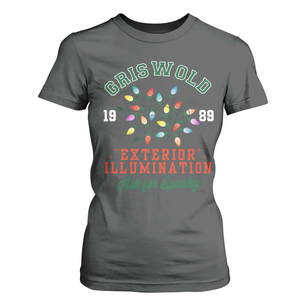 Funny Christmas Griswold Exterior Illumination T Shirt For Women Ask For Sparky Xmas Movie TS11 Dark Heather Print Your Wear