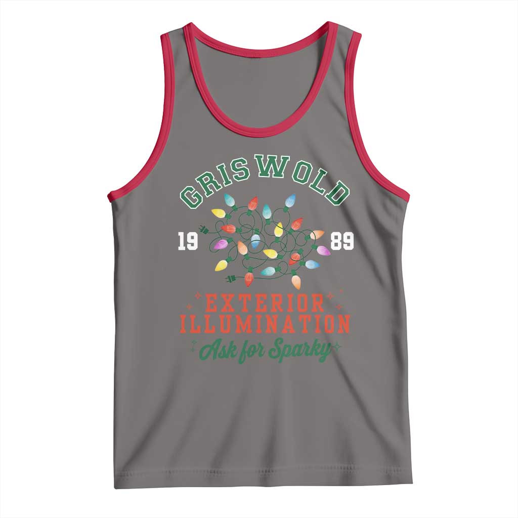 Funny Christmas Griswold Exterior Illumination Tank Top Ask For Sparky Xmas Movie TS11 Deep Heather Red Print Your Wear