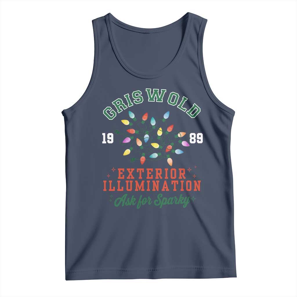 Funny Christmas Griswold Exterior Illumination Tank Top Ask For Sparky Xmas Movie TS11 Navy Print Your Wear