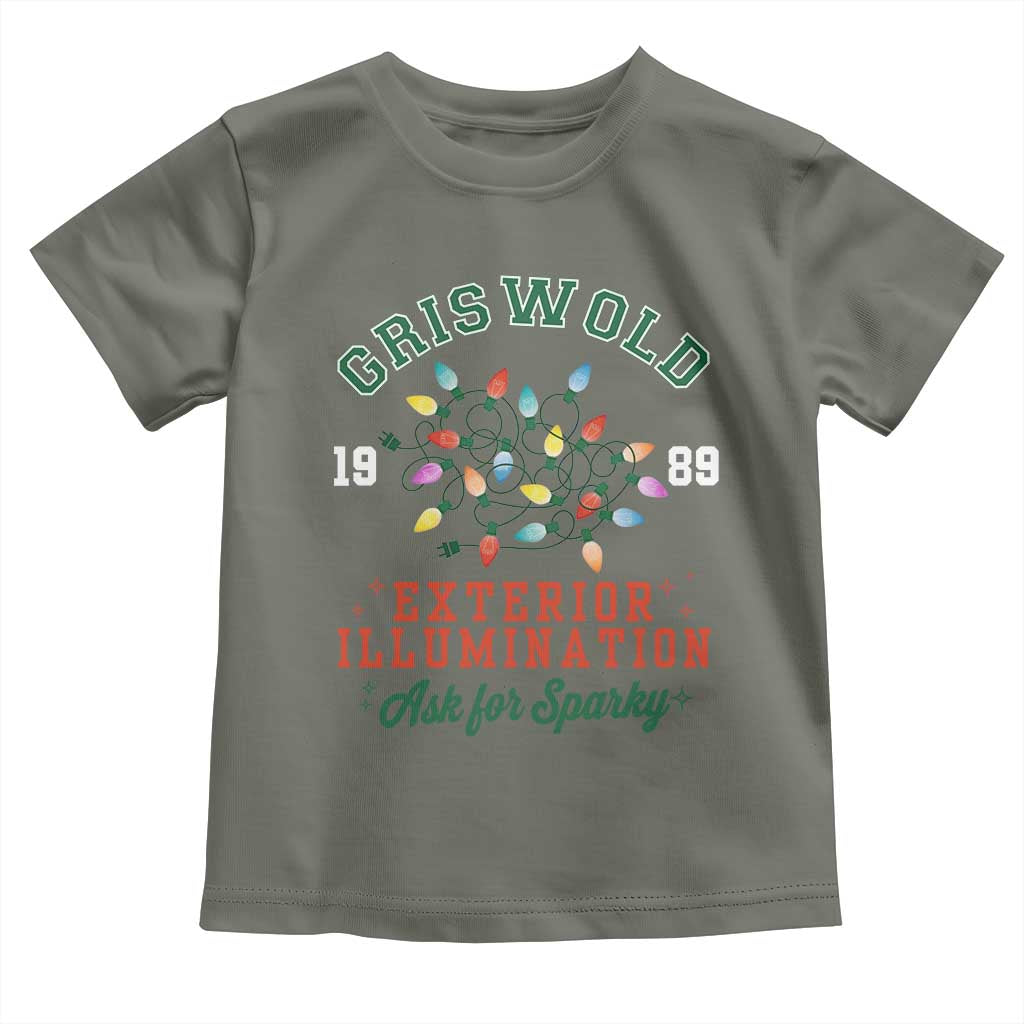 Funny Christmas Griswold Exterior Illumination Toddler T Shirt Ask For Sparky Xmas Movie TS11 Military Green Print Your Wear