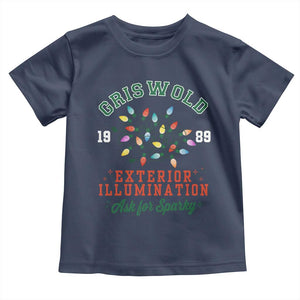 Funny Christmas Griswold Exterior Illumination Toddler T Shirt Ask For Sparky Xmas Movie TS11 Navy Print Your Wear