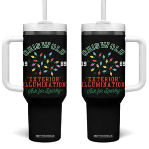 Funny Christmas Griswold Exterior Illumination Tumbler With Handle Ask For Sparky Xmas Movie TS11 One Size: 40 oz Black Print Your Wear