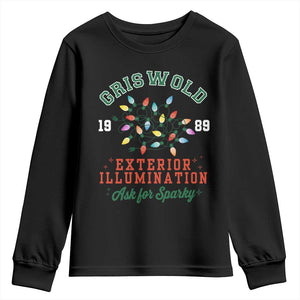 Funny Christmas Griswold Exterior Illumination Youth Sweatshirt Ask For Sparky Xmas Movie - Print Your Wear