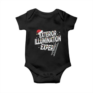 Funny Christmas Exterior Illumination Expert Baby Onesie Xmas Lights Decorator TS11 Black Print Your Wear