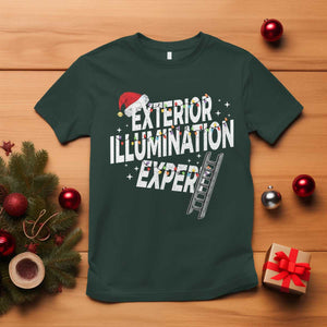 Funny Christmas Exterior Illumination Expert T Shirt Xmas Lights Decorator TS11 Dark Forest Green Print Your Wear
