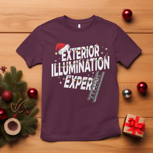 Funny Christmas Exterior Illumination Expert T Shirt Xmas Lights Decorator TS11 Maroon Print Your Wear