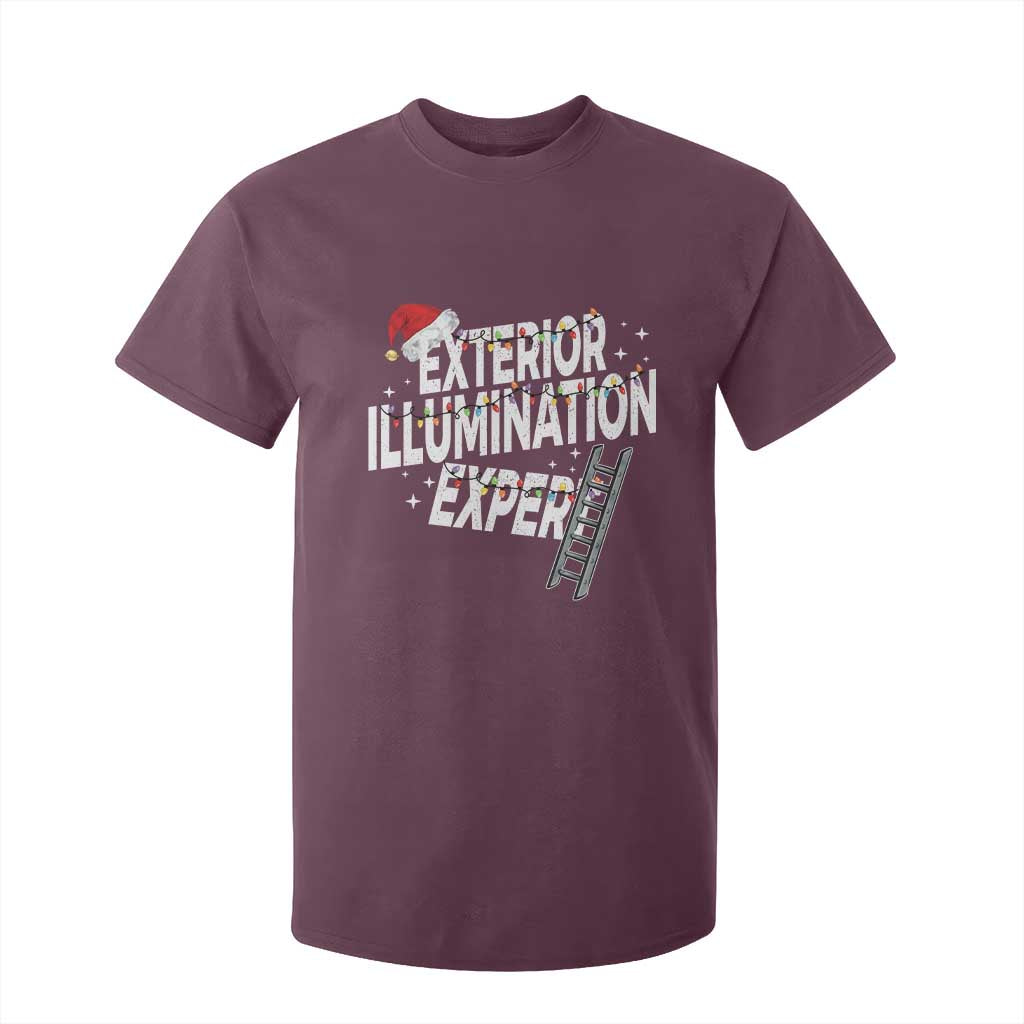 Funny Christmas Exterior Illumination Expert T Shirt For Kid Xmas Lights Decorator TS11 Maroon Print Your Wear