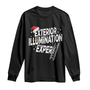 Funny Christmas Exterior Illumination Expert Long Sleeve Shirt Xmas Lights Decorator - Print Your Wear
