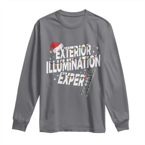 Funny Christmas Exterior Illumination Expert Long Sleeve Shirt Xmas Lights Decorator - Print Your Wear