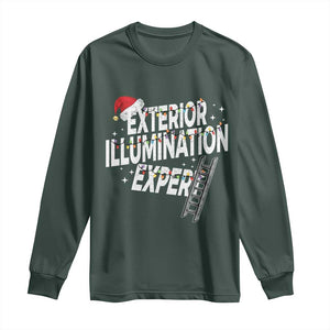 Funny Christmas Exterior Illumination Expert Long Sleeve Shirt Xmas Lights Decorator TS11 Dark Forest Green Print Your Wear