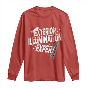 Funny Christmas Exterior Illumination Expert Long Sleeve Shirt Xmas Lights Decorator - Print Your Wear