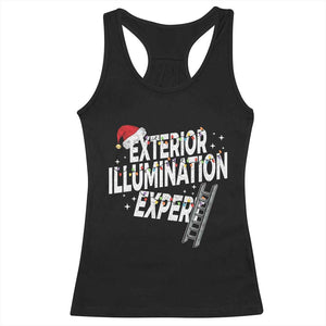 Funny Christmas Exterior Illumination Expert Racerback Tank Top Xmas Lights Decorator TS11 Black Print Your Wear