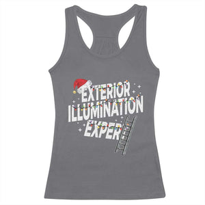 Funny Christmas Exterior Illumination Expert Racerback Tank Top Xmas Lights Decorator TS11 Charcoal Print Your Wear