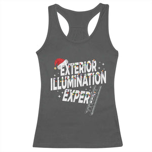 Funny Christmas Exterior Illumination Expert Racerback Tank Top Xmas Lights Decorator TS11 Dark Heather Print Your Wear