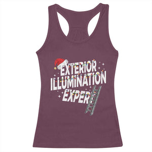 Funny Christmas Exterior Illumination Expert Racerback Tank Top Xmas Lights Decorator TS11 Maroon Print Your Wear