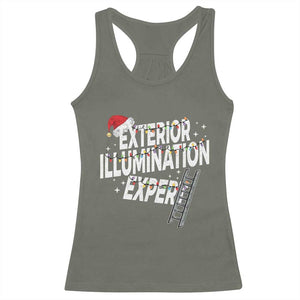 Funny Christmas Exterior Illumination Expert Racerback Tank Top Xmas Lights Decorator TS11 Military Green Print Your Wear