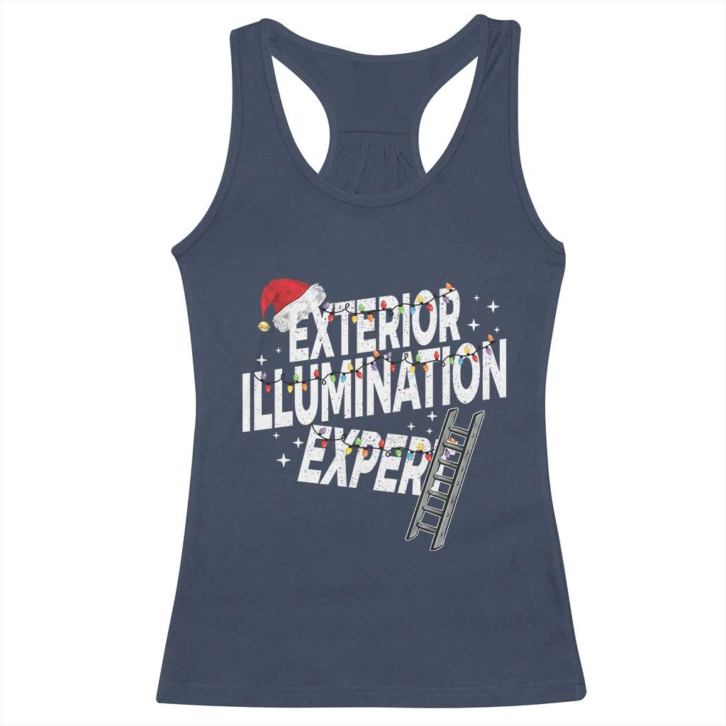 Funny Christmas Exterior Illumination Expert Racerback Tank Top Xmas Lights Decorator TS11 Navy Print Your Wear