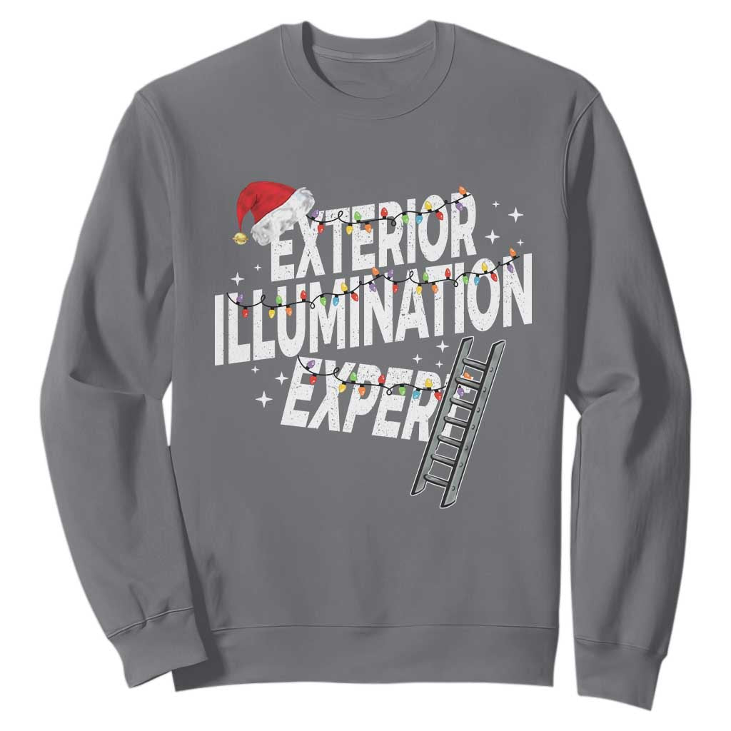Funny Christmas Exterior Illumination Expert Sweatshirt Xmas Lights Decorator TS11 Charcoal Print Your Wear