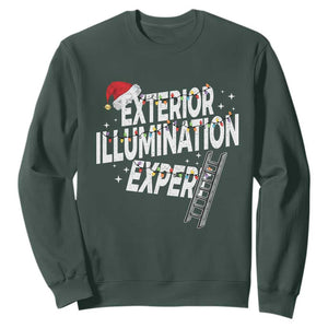 Funny Christmas Exterior Illumination Expert Sweatshirt Xmas Lights Decorator TS11 Dark Forest Green Print Your Wear