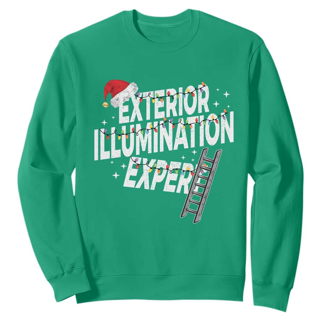 Funny Christmas Exterior Illumination Expert Sweatshirt Xmas Lights Decorator TS11 Irish Green Print Your Wear