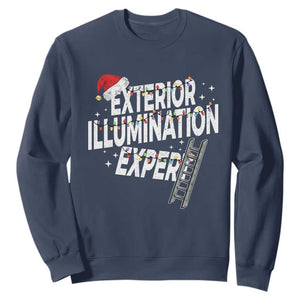 Funny Christmas Exterior Illumination Expert Sweatshirt Xmas Lights Decorator TS11 Navy Print Your Wear
