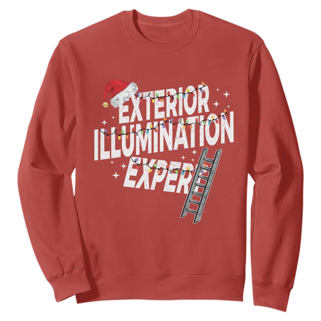 Funny Christmas Exterior Illumination Expert Sweatshirt Xmas Lights Decorator TS11 Red Print Your Wear