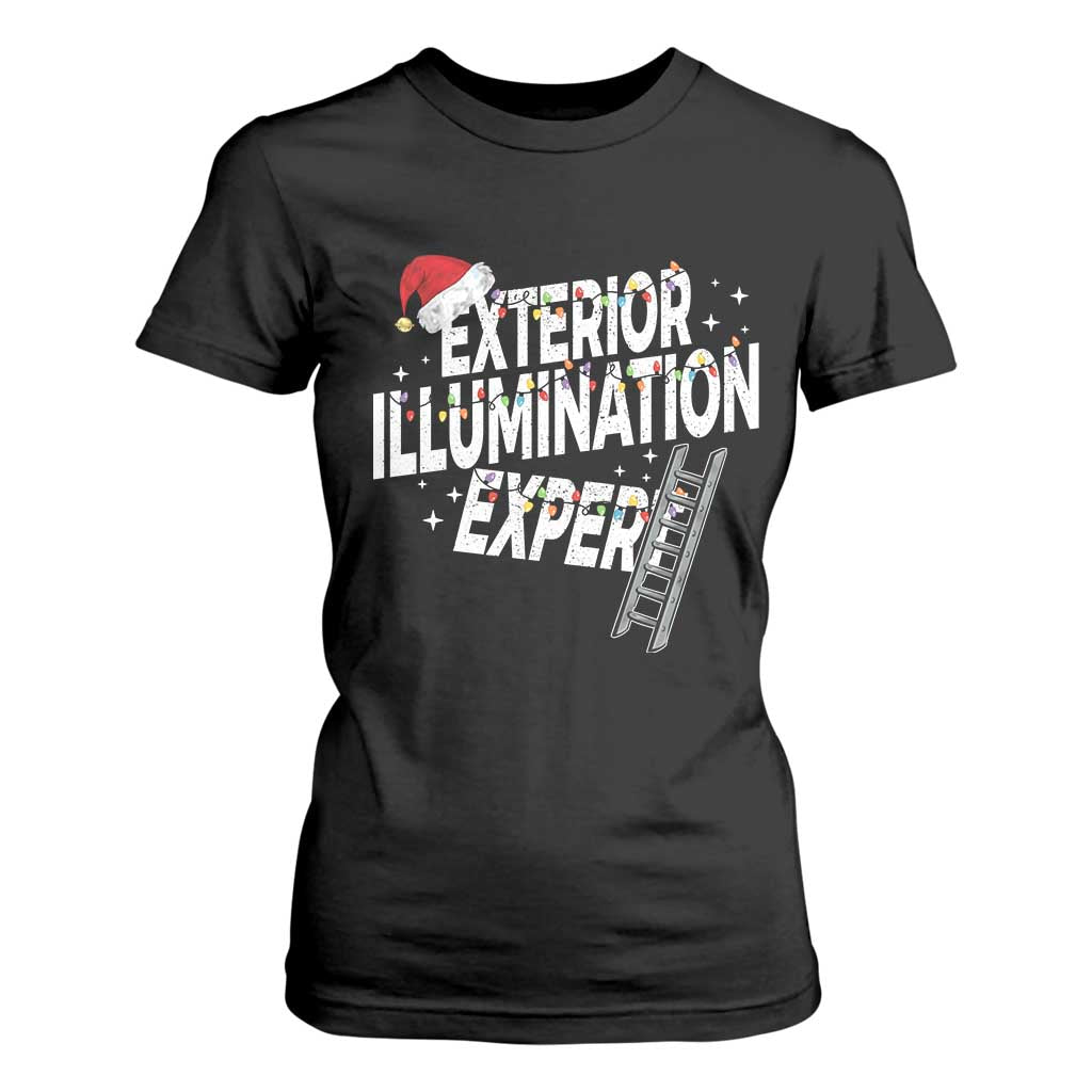 Funny Christmas Exterior Illumination Expert T Shirt For Women Xmas Lights Decorator - Print Your Wear