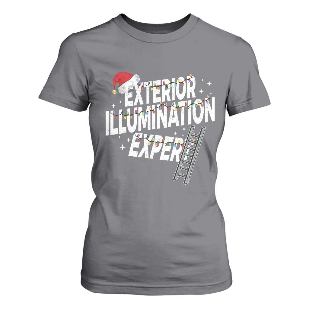 Funny Christmas Exterior Illumination Expert T Shirt For Women Xmas Lights Decorator TS11 Charcoal Print Your Wear