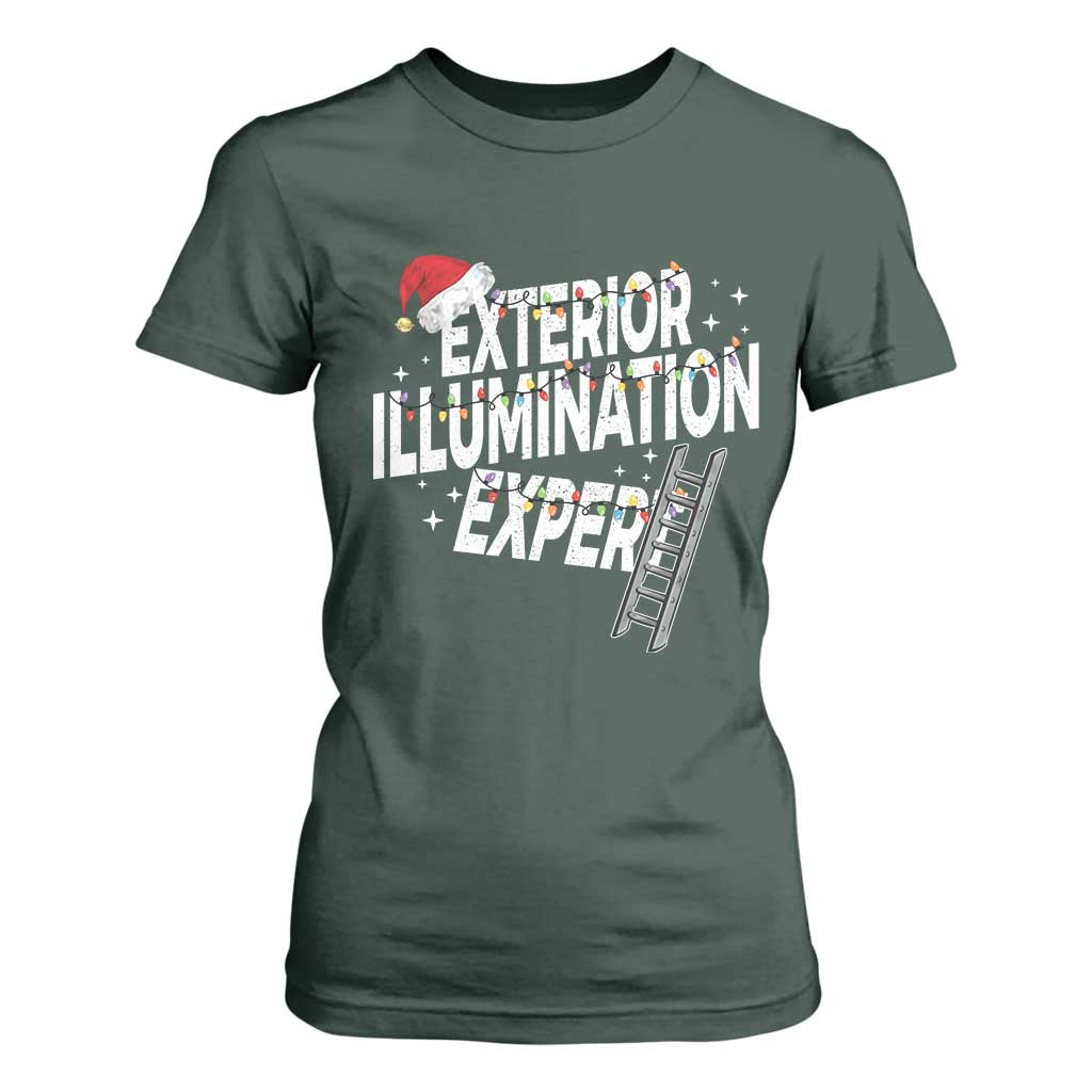 Funny Christmas Exterior Illumination Expert T Shirt For Women Xmas Lights Decorator - Print Your Wear