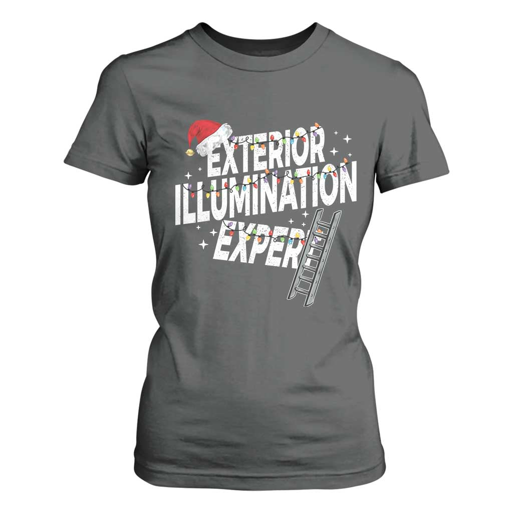 Funny Christmas Exterior Illumination Expert T Shirt For Women Xmas Lights Decorator - Print Your Wear