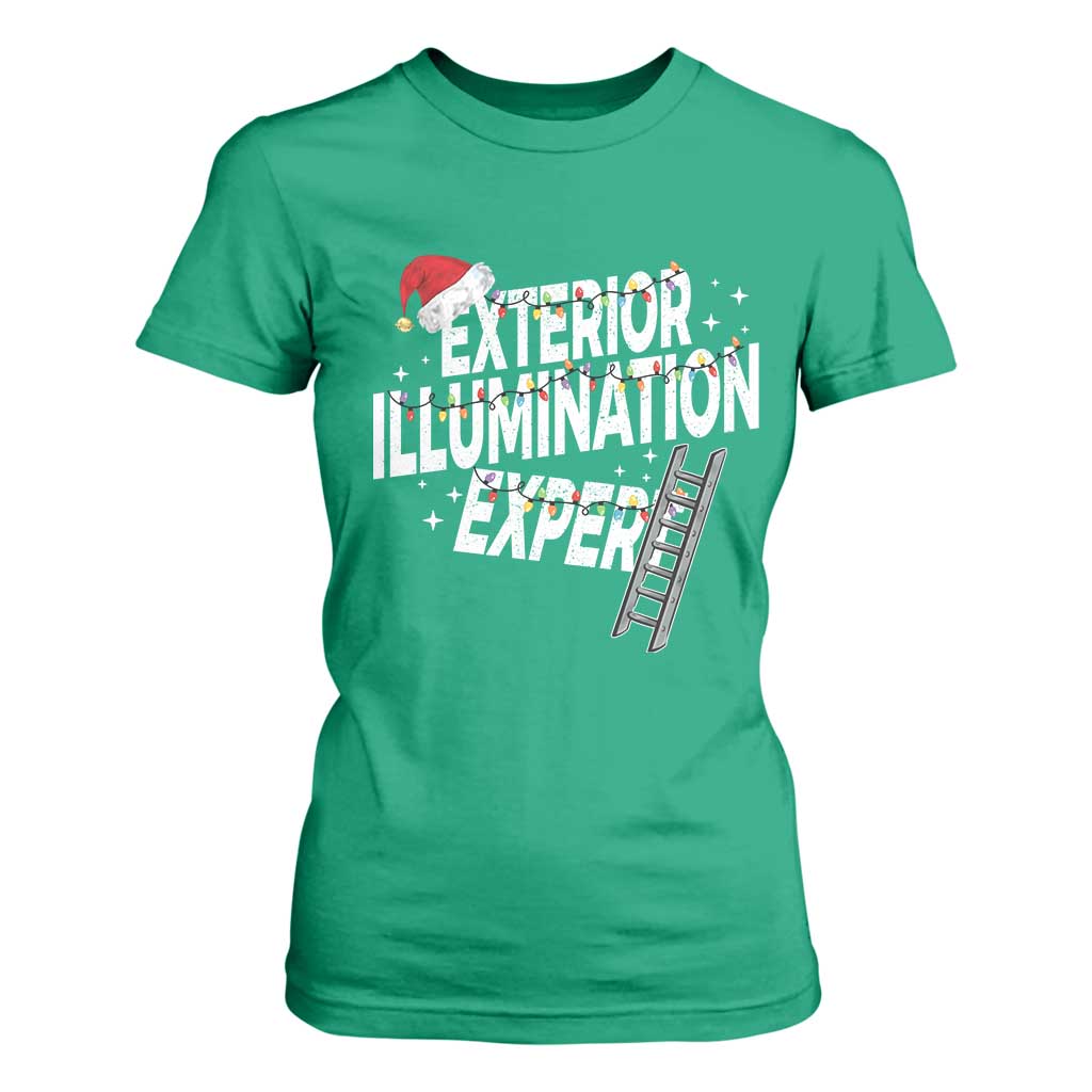 Funny Christmas Exterior Illumination Expert T Shirt For Women Xmas Lights Decorator - Print Your Wear