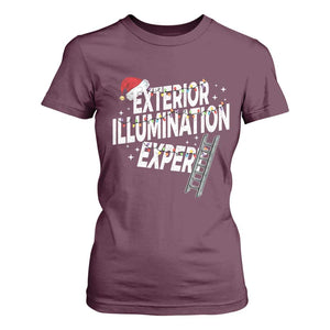 Funny Christmas Exterior Illumination Expert T Shirt For Women Xmas Lights Decorator TS11 Maroon Print Your Wear