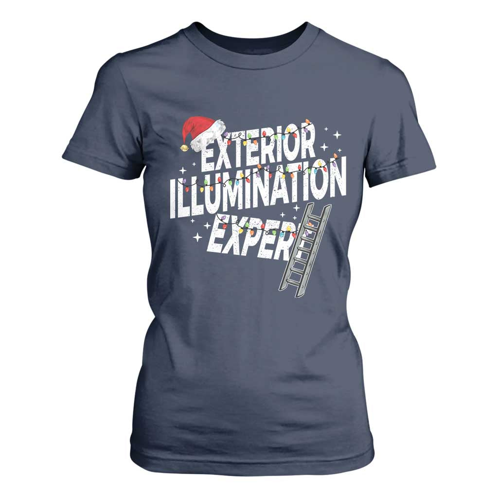 Funny Christmas Exterior Illumination Expert T Shirt For Women Xmas Lights Decorator TS11 Navy Print Your Wear
