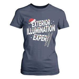 Funny Christmas Exterior Illumination Expert T Shirt For Women Xmas Lights Decorator TS11 Navy Print Your Wear