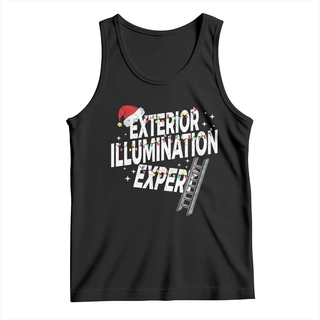 Funny Christmas Exterior Illumination Expert Tank Top Xmas Lights Decorator TS11 Black Print Your Wear
