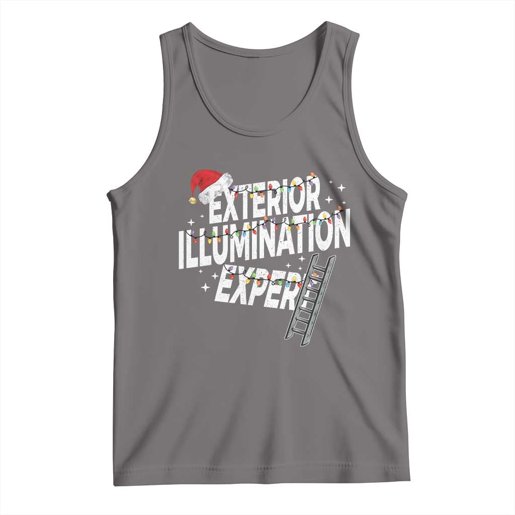 Funny Christmas Exterior Illumination Expert Tank Top Xmas Lights Decorator TS11 Deep Heather Print Your Wear
