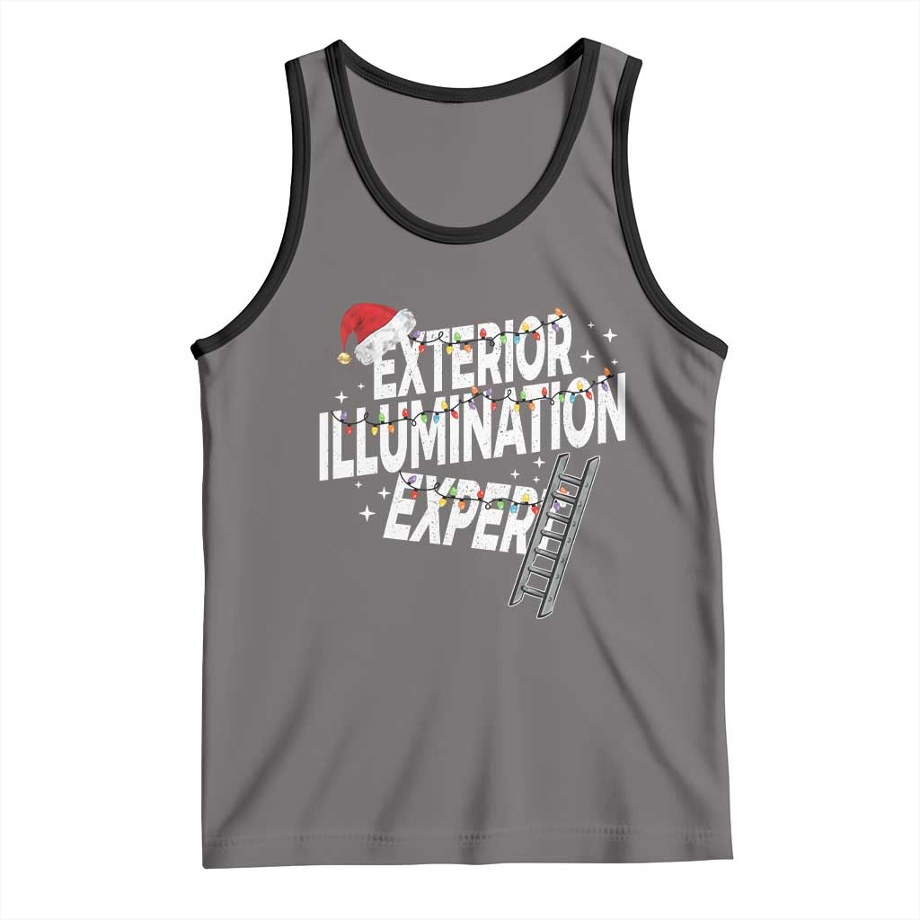 Funny Christmas Exterior Illumination Expert Tank Top Xmas Lights Decorator TS11 Deep Heather Black Print Your Wear