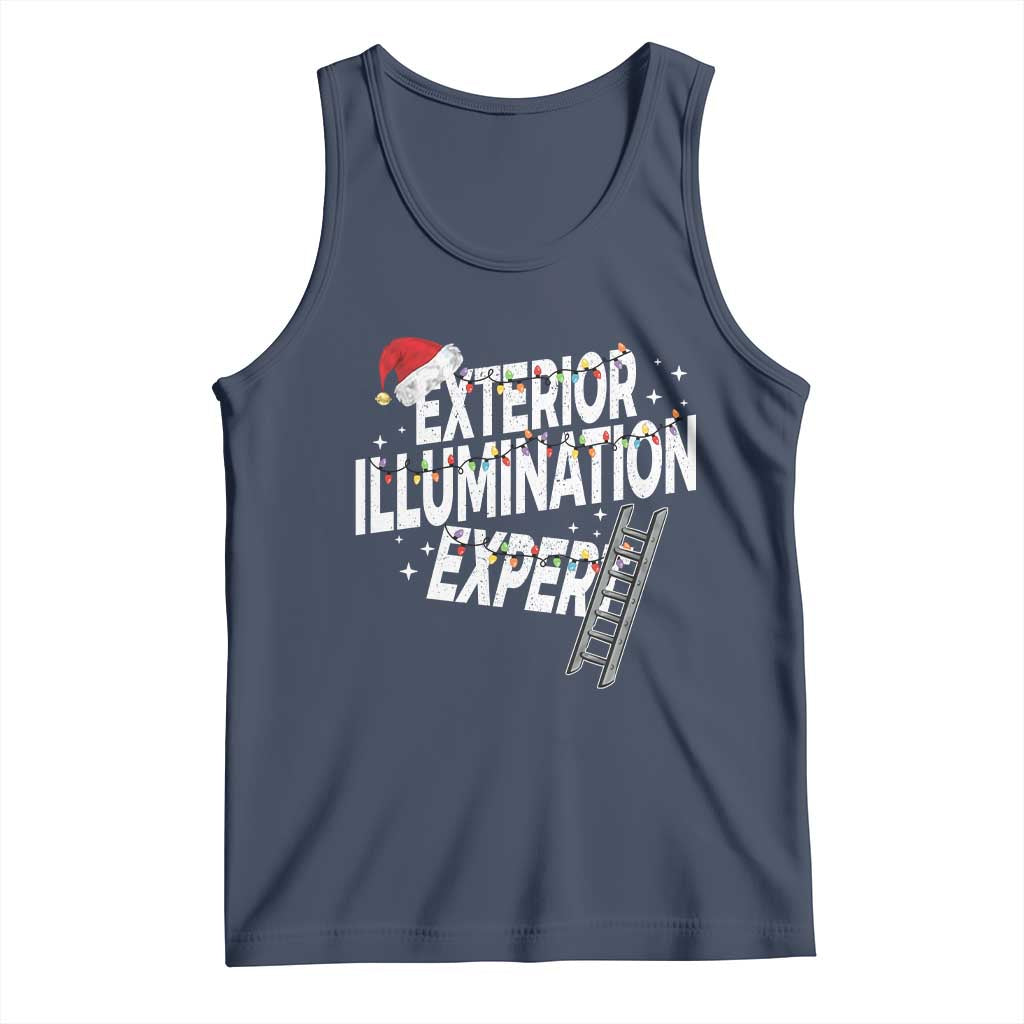 Funny Christmas Exterior Illumination Expert Tank Top Xmas Lights Decorator TS11 Navy Print Your Wear