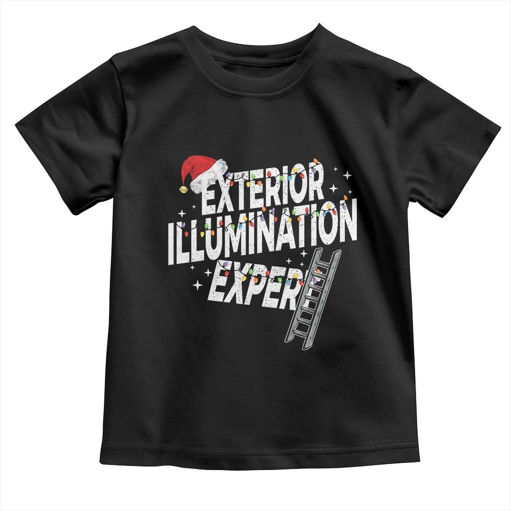Funny Christmas Exterior Illumination Expert Toddler T Shirt Xmas Lights Decorator TS11 Black Print Your Wear